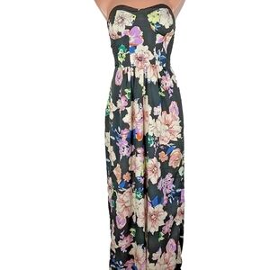 Band of Gypsies‎ Women's Jumpsuit Wideleg Pants Floral Sweetheart Neck Size S